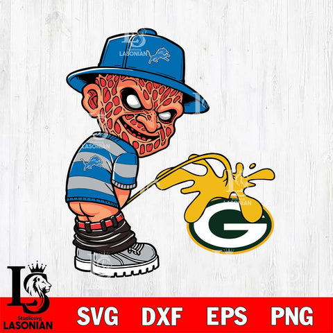 Detroit Lions Freddy Krueger Piss On Green Bay Packers Svg Eps Dxf Png File, Digital Download, Instant Download