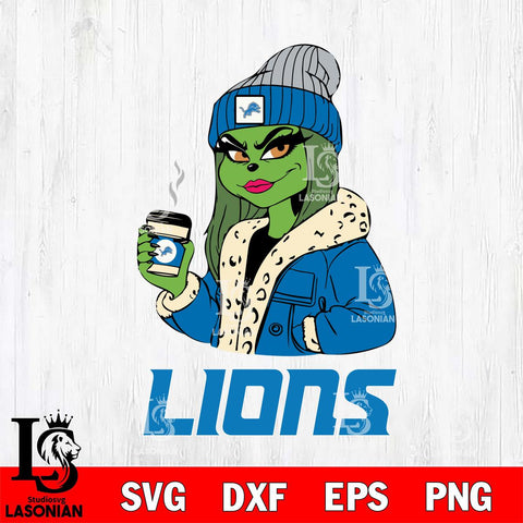 Detroit Lions Girls Grinch Bougie Svg Eps Dxf Png File, Digital Download, Instant Download