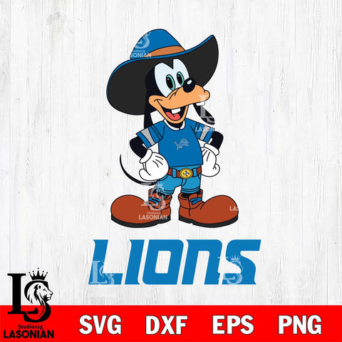Detroit Lions Goofy Cowboy Sport SVG DXF EPS PNG FILE,NFL Cricut ,Football Digital Download,Instant Download, Silhouette