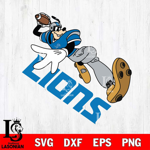 Detroit Lions Goofy rugby player SVG DXF EPS PNG FILE,NFL Cricut ,Football Digital Download,Instant Download, Silhouette