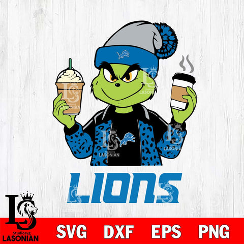 Detroit Lions Grinch 2 coffee Svg Eps Dxf Png File, Digital Download, Instant Download