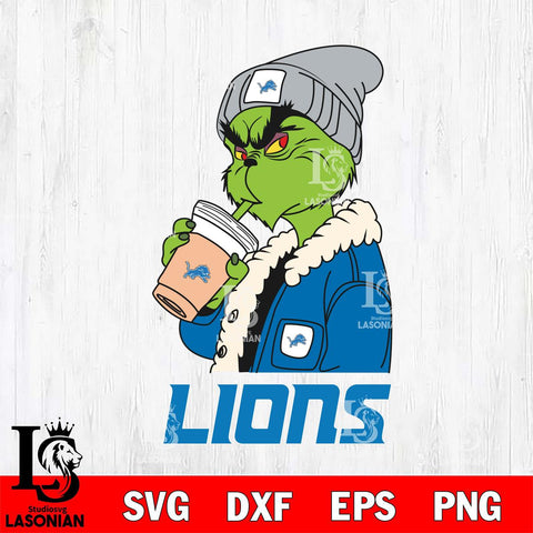 Detroit Lions Grinch Bougie Football Svg Eps Dxf Png File, Digital Download, Instant Download