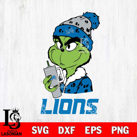 Detroit Lions Grinch Bougie Leopard Svg Eps Dxf Png File, Digital Download, Instant Download