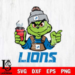 Detroit Lions Grinch with coffee Svg Eps Dxf Png File, Digital Download, Instant Download
