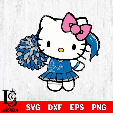 Detroit Lions Hello Kitty Cheerleader 12 Svg Eps Dxf Png File, Digital Download, Instant Download