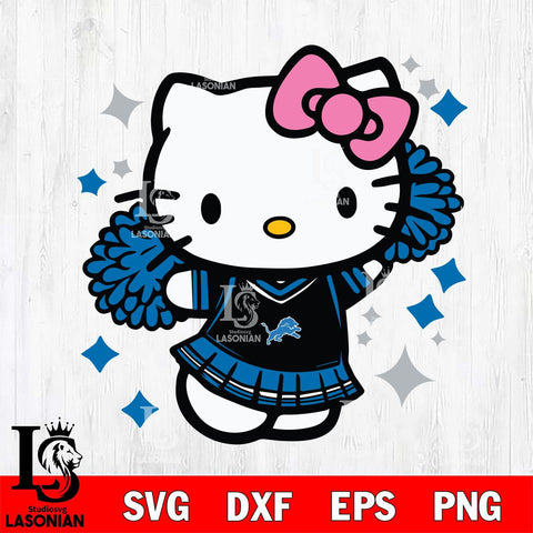 Detroit Lions Hello Kitty Cheerleader 4 Svg Eps Dxf Png File, Digital Download, Instant Download