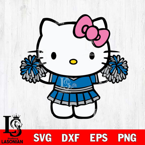 Detroit Lions Hello Kitty Cheerleader 9 Svg Eps Dxf Png File, Digital Download, Instant Download