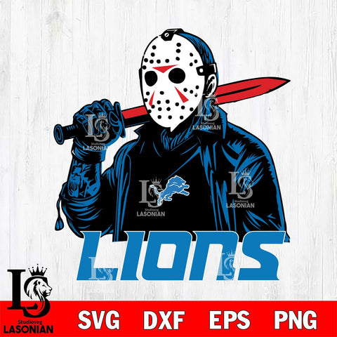 Detroit Lions Jason Voorhees Horror 12 Svg Eps Dxf Png File, NFL svg, Digital Download, Instant Download