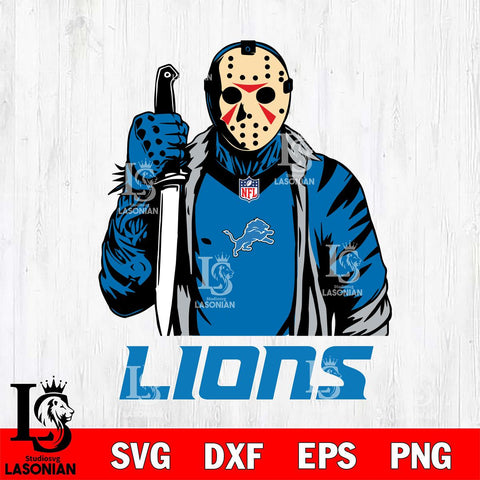 Detroit Lions Jason Voorhees Horror 3 Svg Eps Dxf Png File, NFL svg, Digital Download, Instant Download