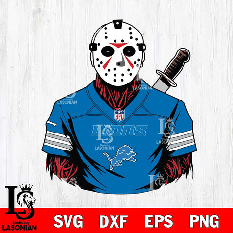 Detroit Lions Jason Voorhees Horror 4 Svg Eps Dxf Png File, NFL svg, Digital Download, Instant Download