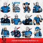 Detroit Lions Jason Voorhees Horror Bundle 12 SVG Svg Eps Dxf Png File,Bundle NFL svg, Digital Download, Instant Download