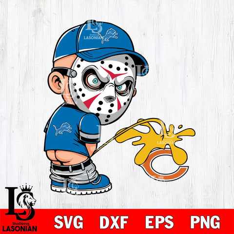 Detroit Lions Jason Voorhees Piss On Chicago Bears Svg Eps Dxf Png File, Digital Download, Instant Download
