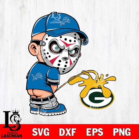 Detroit Lions Jason Voorhees Piss On Green Bay Packers Svg Eps Dxf Png File, Digital Download, Instant Download
