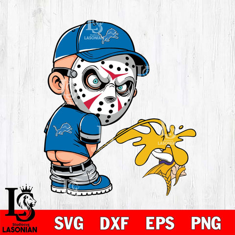 Detroit Lions Jason Voorhees Piss On Minnesota Vikings Svg Eps Dxf Png File, Digital Download, Instant Download