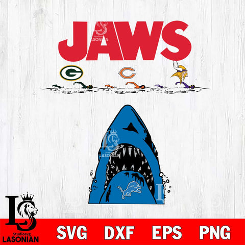 Detroit Lions Jaws Eat Packers, Bears, Vikings Svg Eps Dxf Png File, Digital Download, Instant Download