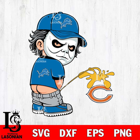 Detroit Lions Michael Myers Piss On Chicago Bears Svg Eps Dxf Png File, Digital Download, Instant Download