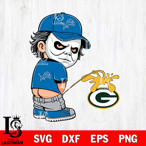 Detroit Lions Michael Myers Piss On Green Bay Packers Svg Eps Dxf Png File, Digital Download, Instant Download