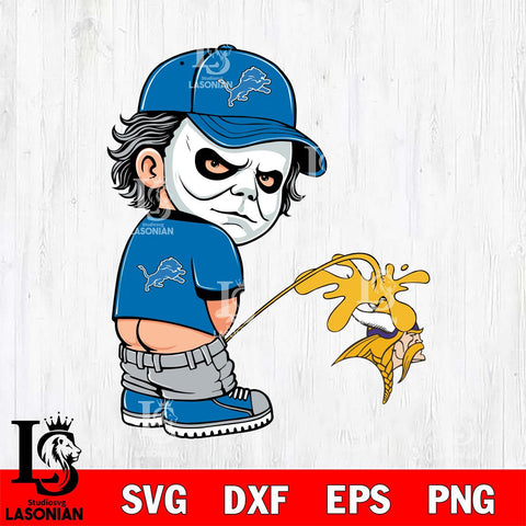 Detroit Lions Michael Myers Piss On Minnesota Vikings Svg Eps Dxf Png File, Digital Download, Instant Download