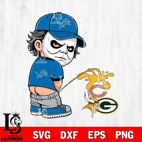 Detroit Lions Michael Myers Piss On Packers, Bears, Vikings Svg Eps Dxf Png File, Digital Download, Instant Download