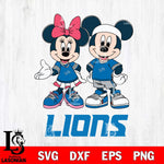 Detroit Lions Mickey And Minnie Football Svg Eps Dxf Png File, NFL svg , Digital Download , Instant Download, Cricut File