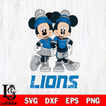 Detroit Lions Mickey And Minnie Mouse Football Svg Eps Dxf Png File, Bundle NFl svg , File Cut , Digital Download , Instant Download, Laser Cut Svg Files