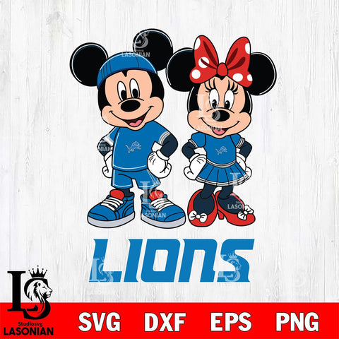 Detroit Lions Mickey And Minnie Rugby Svg Eps Dxf Png File, NFL svg , Digital Download , Instant Download, Cricut File