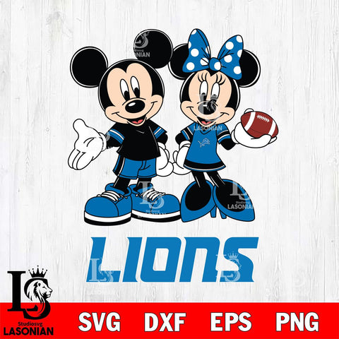 Detroit Lions Mickey Minnie Football Svg Eps Dxf Png File, NFL svg , Digital Download , Instant Download, Cricut File
