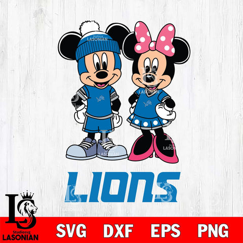 Detroit Lions Mickey Minnie Mouse Pink Svg Eps Dxf Png File, Bundle NFl svg , File Cut , Digital Download , Instant Download, Laser Cut Svg Files