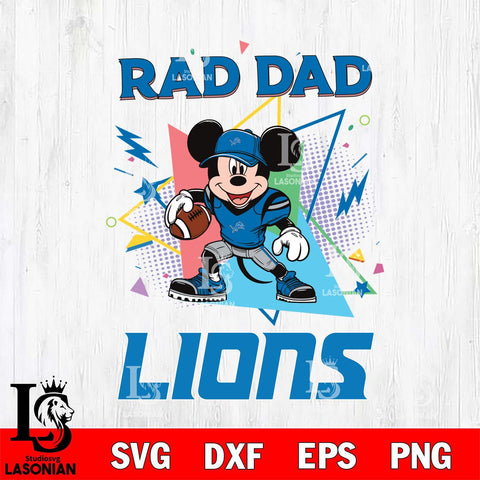 Detroit Lions Mickey Mouse Sport Rad Dad SVG DXF EPS PNG FILE, Disney Father day File Cut,Digital Download,Instant Download,Disney Svg Files