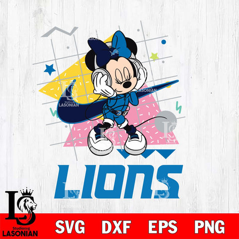 Detroit Lions Minnie Mouse Dancing SVG DXF EPS PNG FILE, Disney Father day File Cut,Digital Download,Instant Download,Disney Svg Files