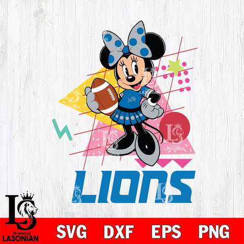 Detroit Lions Minnie Mouse Sport SVG DXF EPS PNG FILE, Disney Father day File Cut,Digital Download,Instant Download,Disney Svg Files