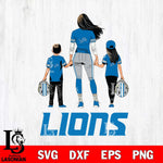 Detroit Lions Mother and son Rugby SVG DXF EPS PNG FILE,NFL SVG, Father day Digital Download,Instant Download, Silhouette
