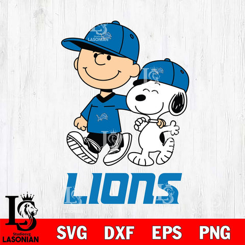 Detroit Lions Peanuts Snoopy Friends SVG DXF EPS PNG FILE,Snoopy File Cut, Nfl Digital Download,Instant Download, Silhouette