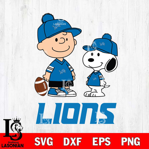 Detroit Lions Peanuts Snoopy Friends Football SVG DXF EPS PNG FILE,Snoopy File Cut, Nfl Digital Download,Instant Download, Silhouette