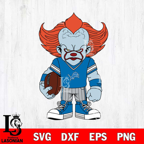 Detroit Lions Pennywise Horror Sport 11 Svg Eps Dxf Png File, NFL svg, Digital Download, Instant Download