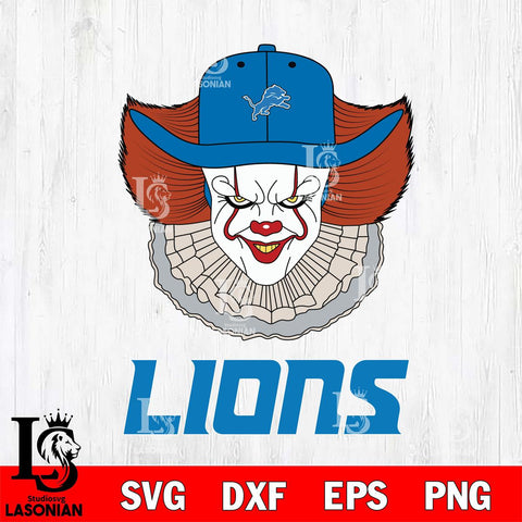 Detroit Lions Pennywise Horror Sport 12 Svg Eps Dxf Png File, NFL svg, Digital Download, Instant Download