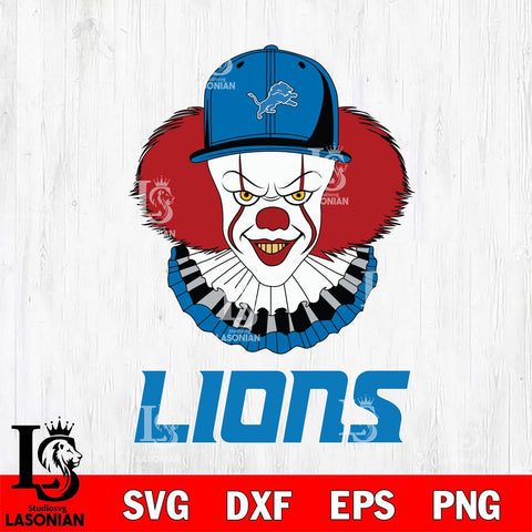 Detroit Lions Pennywise Horror Sport 4 Svg Eps Dxf Png File, NFL svg, Digital Download, Instant Download