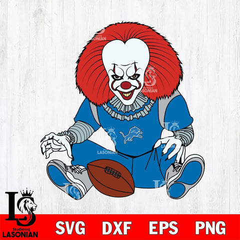 Detroit Lions Pennywise Horror Sport 6 Svg Eps Dxf Png File, NFL svg, Digital Download, Instant Download