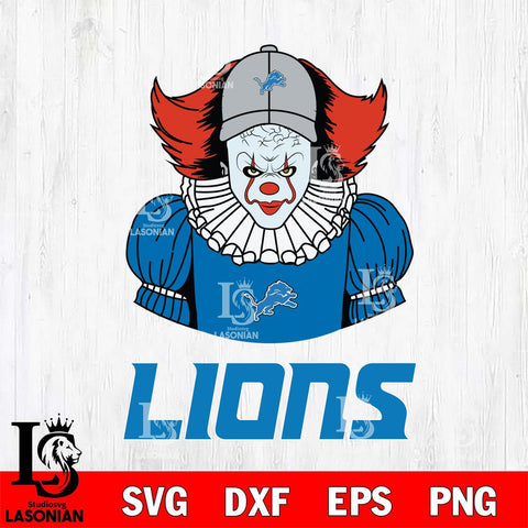 Detroit Lions Pennywise Horror Sport 7 Svg Eps Dxf Png File, NFL svg, Digital Download, Instant Download