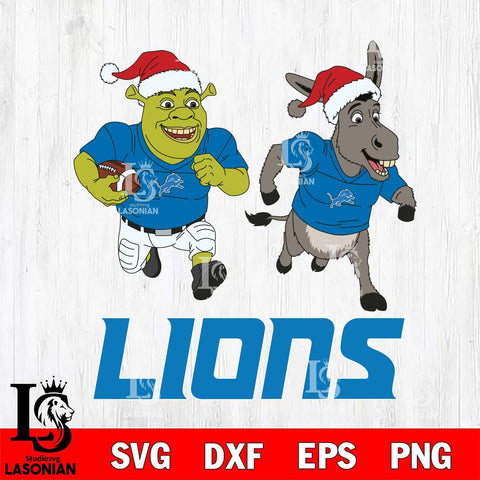 Detroit Lions Shrek and Donkey Football Cricut,Christmas SVG DXF EPS PNG FILE, Digital Download,Instant Download, Silhouette