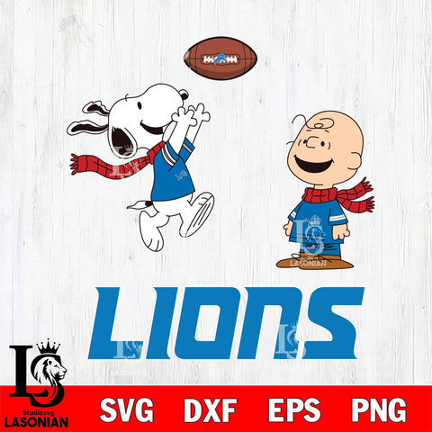 Detroit Lions Snoopy & Charlie Brown Football Cricut,Christmas SVG DXF EPS PNG FILE, Digital Download,Instant Download, Silhouette