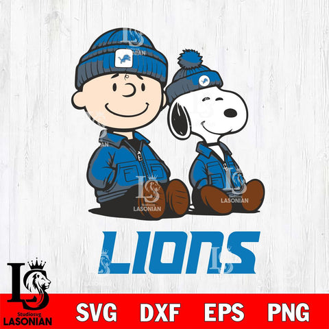 Detroit Lions Snoopy and Charlie Sport Svg Eps Dxf Png File, Cut file Digital Download ,Instant Download, Cricut File