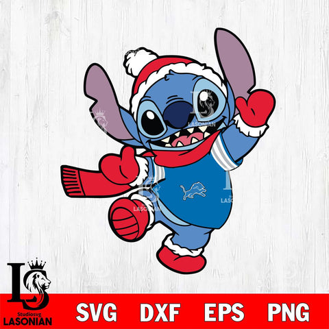 Detroit Lions Stitch Disney Christmas Svg Eps Dxf Png File, Digital Download, Instant Download