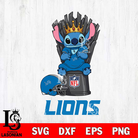 Detroit Lions Stitch King Football SVG DXF EPS PNG FILE, Stitch File Cut,NFL Digital Download,Instant Download, Silhouette