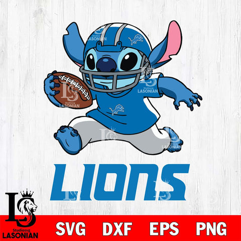 Detroit Lions Stitch Run Football SVG DXF EPS PNG FILE, Stitch File Cut,NFL Digital Download,Instant Download, Silhouette