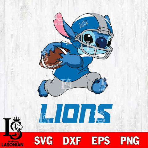 Detroit Lions Stitch Run Rugby Ball SVG DXF EPS PNG FILE, Stitch File Cut,NFL Digital Download,Instant Download, Silhouette