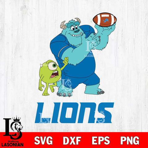 Detroit Lions Sully & Mike Football Cricut,Christmas SVG DXF EPS PNG FILE, Digital Download,Instant Download, Silhouette