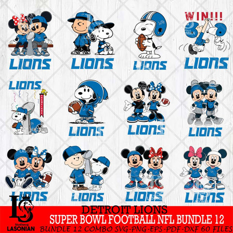 Detroit Lions Super Bowl NFL Bundle 12 Svg Eps Dxf Png File, NFL svg , Digital Download , Instant Download, Cricut File