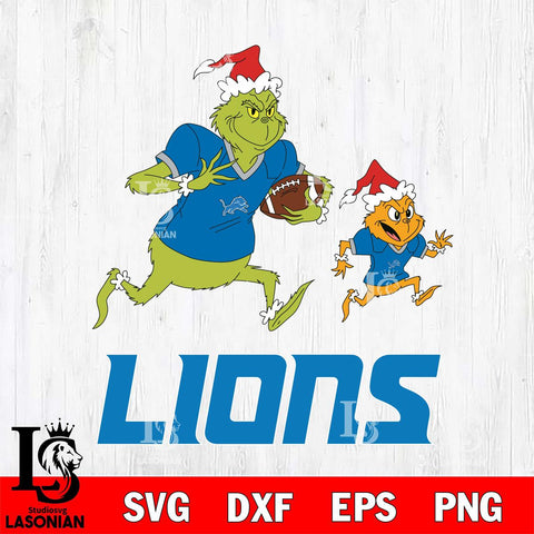 Detroit Lions The Grinch & Max Football Cricut,Christmas SVG DXF EPS PNG FILE, Digital Download,Instant Download, Silhouette