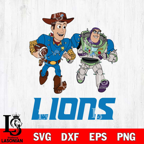 Detroit Lions Woody & Buzz Lightyear Football Cricut,Christmas SVG DXF EPS PNG FILE, Digital Download,Instant Download, Silhouette